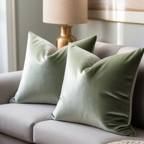 Velvet pillow covers set of 2 decorative square throw pillowcase soft solid cushion covers for bedroom living room outdoor indoor decoration.