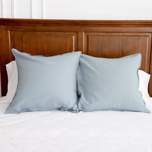 Linen euro shams basic style solid color pack of 2 flax cotton blend decor throw pillow covers soft breathable farmhouse pillow shams.