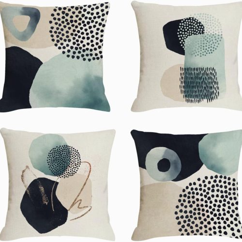 Boho abstract pillow covers mid century modern geometric throw pillow covers minimalist for couch home decor set of 4.