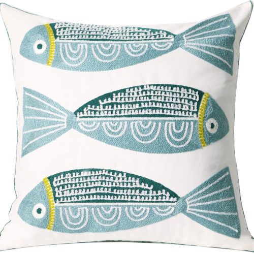 1 piece embroidered throw pillow cover cotton decorative square cushion cases for home sofa bed and chair.