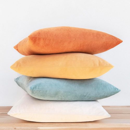 Decorative throw pillow covers cushion cases, set of 4 soft velvet modern designs, mix and match for home decor, pillow inserts not included.